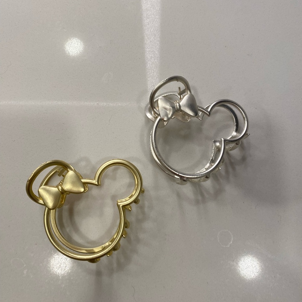 Gold and Silver Mickey Mouse Hair Clips
